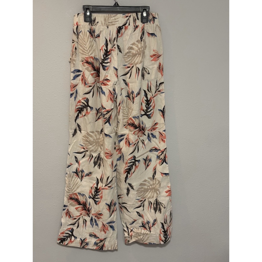 Briggs Trousers Women's Small Beige Floral Pattern wide-Leg Pull-On Pants‎ - Picture 4 of 6